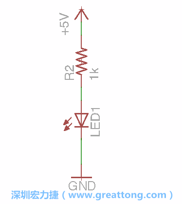 如圖所示放置一個開關(guān)（switch）、10K電阻器（10k resistor）和0.1μF的電容（0.1μF capacitor），并把開關(guān)的一端連到接地端上。