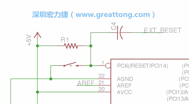 很多PCB設(shè)計者的設(shè)計不符合人體工學(xué)，他們使用很小的按鈕、不方便的元件配置和難以解讀的標簽，千萬不要變成這樣！這次我們的設(shè)計有一個大小合適的重置按鈕（reset button）和可以清楚辨認是否已經(jīng)接上電源的LED指示燈。